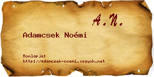 Adamcsek Noémi névjegykártya